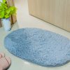 ảnh thảm màu xanh dương Thảm lông hình oval dùng cho phòng tắm, thấm hút cực tốt, chống trơn trượt