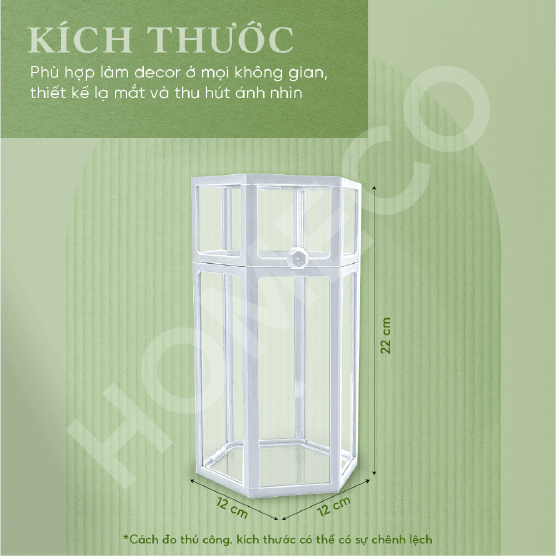 ảnh mô tả sản phẩm Hộp đựng cọ trang điểm Homeco hình lục giác viền trắng tinh tế