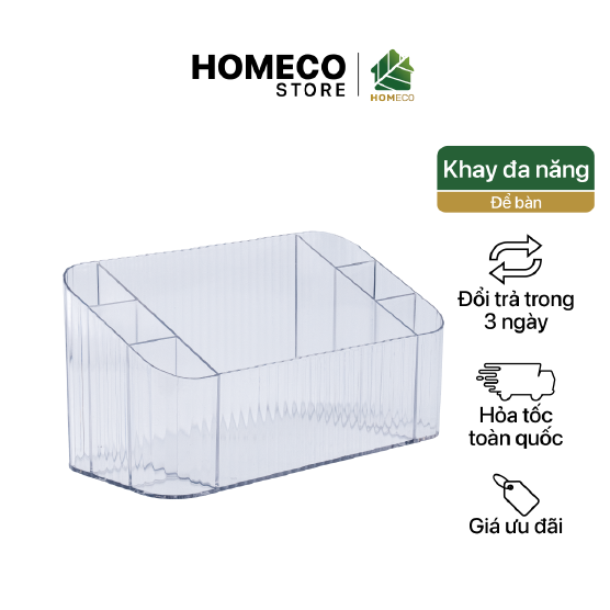 ảnh bìa Khay đựng đa năng để bàn tiện lợi trắng trong