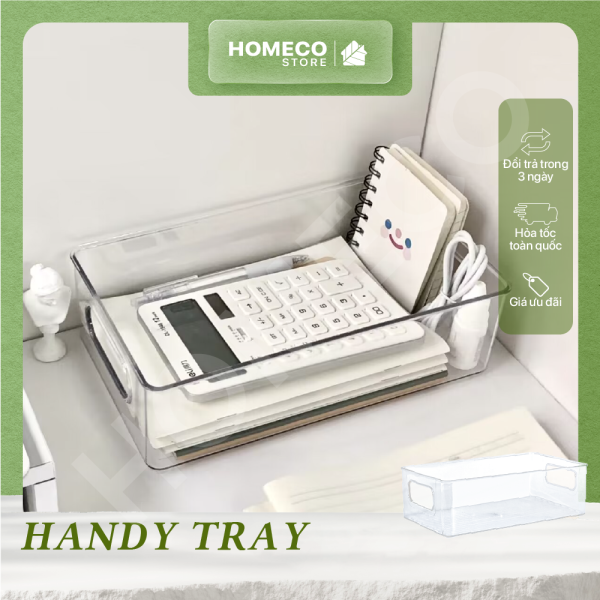 ảnh bìa Khay nhựa trong suốt Homeco hình chữ nhật ghép tầng đa năng