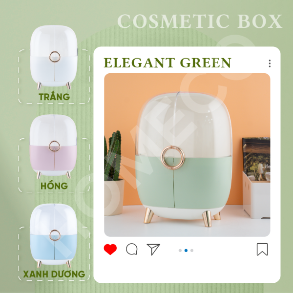 ảnh số 2 Tủ đựng mỹ phẩm mini để bàn Homeco 2 cửa chống bụi cao cấp