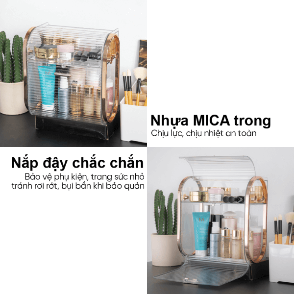 ảnh thông tin sản phẩm Hộp đựng giấy vệ sinh 2 ngăn dán tường Homeco trong suốt cao cấp