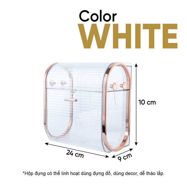 ảnh số 1 Hộp đựng giấy vệ sinh 2 ngăn dán tường Homeco trong suốt cao cấp