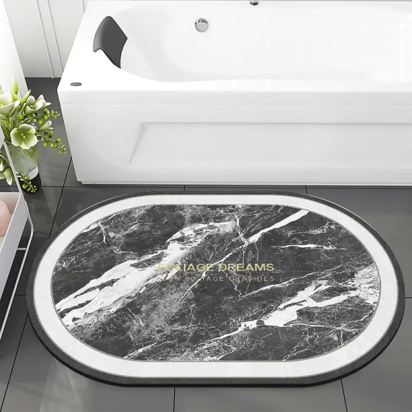 ảnh thảm hoa văn 1 Thảm lau chân hoa văn Tropical chống trơn trượt cho nhà tắm, êm ái, thấm hút cực tốt