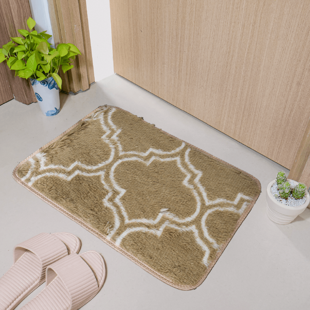 Thảm lau chân lông dài êm ái, mềm mại, chống trơn trượt 40x60cm ảnh màu nâu Thảm lau chân lông dài êm ái, mềm mại, chống trơn trượt 40x60cm