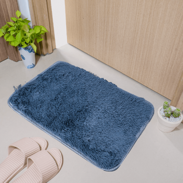 ảnh xanh dương Thảm lau chân lông dài êm ái, mềm mại, chống trơn trượt 40x60cm