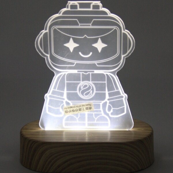 ảnh chính sách đổi trả Đèn ngủ 3D hình Robot để bàn 3 chế độ màu