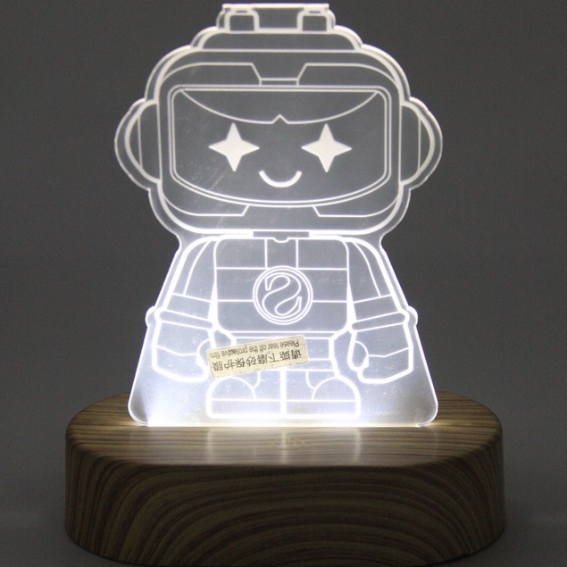 ảnh chính sách đổi trả Đèn ngủ 3D hình Robot để bàn 3 chế độ màu