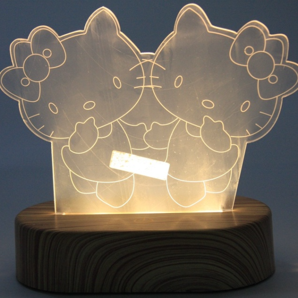 ảnh mô tả sản phẩm Đèn ngủ 3D hình Hello Kitty để bàn 3 chế độ màu