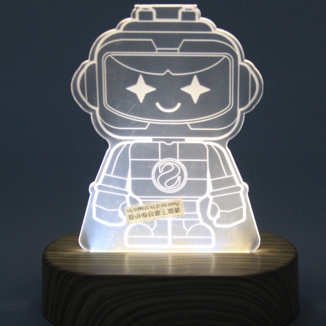 ảnh thông tin sản phẩm Đèn ngủ 3D hình Robot để bàn 3 chế độ màu
