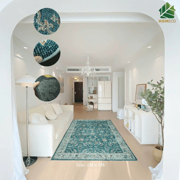 ảnh mô tả sản phẩm Thảm trải sàn trang trí phòng khách họa tiết thiên nhiên, maroccan size lớn