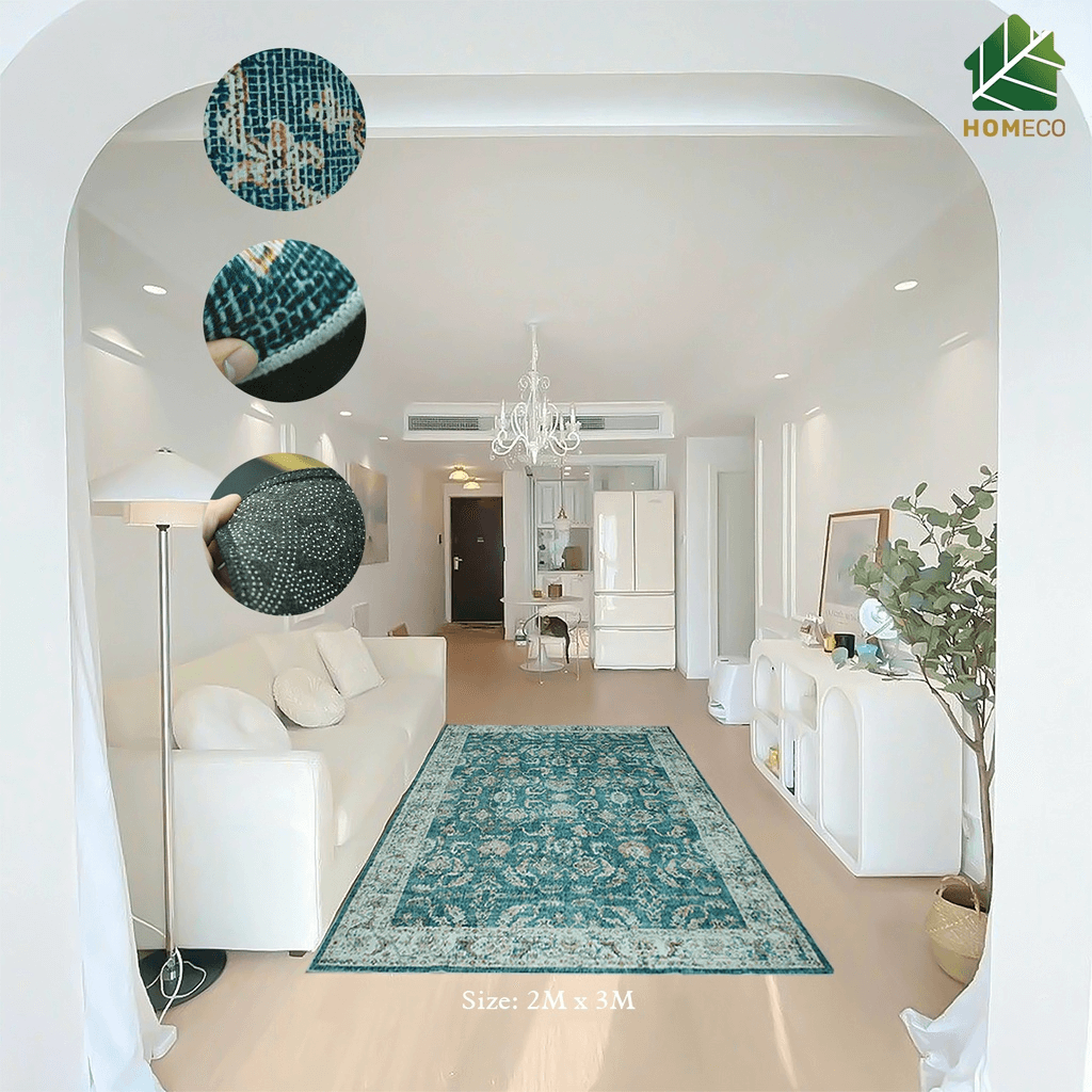 ảnh mô tả sản phẩm Thảm trải sàn trang trí phòng khách họa tiết thiên nhiên, maroccan size lớn