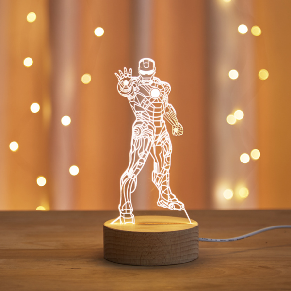 ảnh bìa Đèn ngủ hình Iron Man để bàn 3D 3 chế độ màu