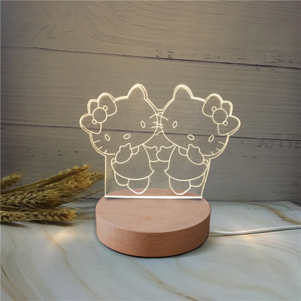 ảnh bìa Đèn ngủ 3D hình Hello Kitty để bàn 3 chế độ màu